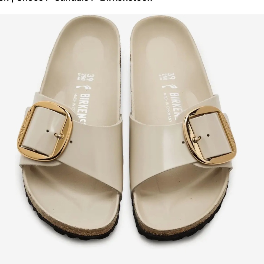 Birkenstock Madrid High Shine Ecru Sandals (FINALPRICEDROP) - Picture 3 of 9
